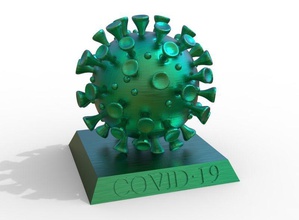 koronavirüs 3d model covid19 korona virüs 3dprint bilim mikro mikrop pandemi ilaç tıbbi sarscov2 hastalık organik patojen mikrobiyoloji biyo epidemi protist laboratuar anatomi biyoloji 3d print model - Mito3D
