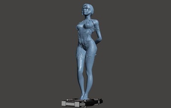 cortana halo 4 - ultra high detailed surface-game accurate stl master chief 3d printing printed gameqraft sexy halo4 girl tron chip ai hologram cyber robot android games toys 3d print model - Mito3D
