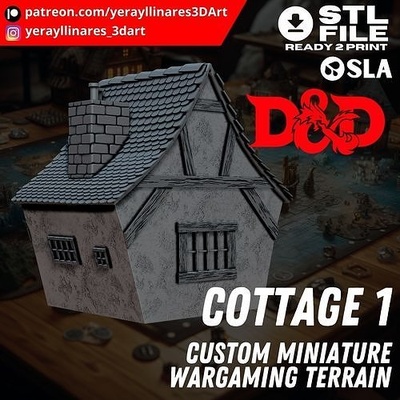 cottage 1 - wargaming terrain scenery role playing games wargames 3d printing fantasy roleplaying scenes tabletop miniatures gaming accessories model kits hobby crafting toys board 3d print model - Mito3D