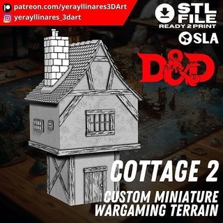 cottage 2 - wargaming terrain 3d print model tabletop gaming role playing kit printable accessories hobbyist setup miniature fantasy scenery environment immersive collection hobby games toys board 3d print model - Mito3D