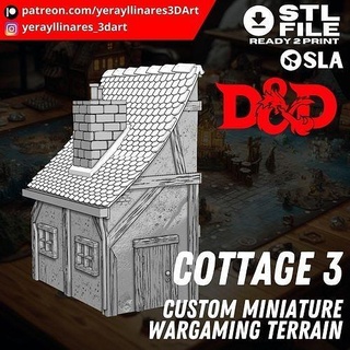 cottage 3 - wargaming terrain tabletop gaming role playing model kit 3d printable accessories hobbyist setup miniature fantasy scenery environment immersive collection hobby games toys board 3d print model - Mito3D