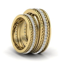 coppia gruppo musicale squillare nozze Fidanzamento gioielleria stampabile gioiello diamante oro anelli sposa sposo platino bande solitario cuore matrimonio silhouette 3d print model - Mito3D
