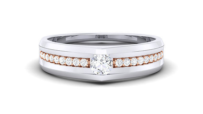 couple band ring 3dm render detail jewelry gold printable brilliant rings luxury platinum precious silver wedding plain yellow rose white diamond 3D print model - Mito3D