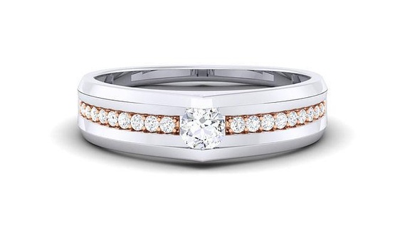 Pareja banda anillo 3dm detalle joyería joya oro imprimible brillante anillos lujo platino precioso plata Boda llanura amarillo Rosa blanco diamante 3d print model - Mito3D