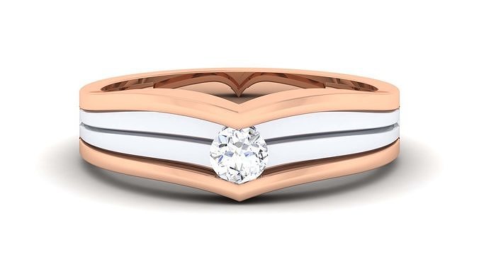 Pareja banda anillo 3dm detalle joyería joya oro imprimible brillante anillos lujo platino precioso plata Boda llanura amarillo Rosa blanco diamante 3D print model - Mito3D