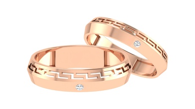 par de banda anillo 3dm stl render la joyería boda compromiso imprimible joya el diamante plata oro blanco womendring moda gem los anillos coupleband platino weddingband 3d print model - Mito3D