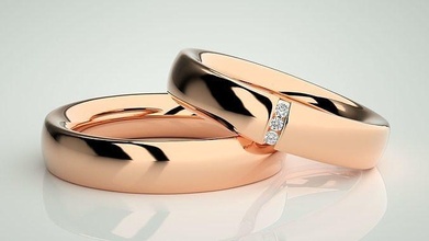 Paar Band Ring 3dm stl Hochzeit Engagement Schmuck druckbar Juwel Diamant Gold Ringe Braut Bräutigam Platin 3d print model - Mito3D