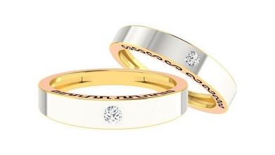 çift grup yüzük 3dm stl vermek düğün nişan mücevher yazdırılabilir elmas takı yüzükler gelin damat bantlar playboy tavşan Solitaire kalp altın evlilik 3d print model - Mito3D