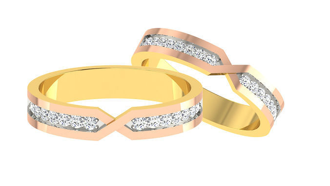 coppia gruppo musicale squillare 3dm stl render nozze Fidanzamento gioielleria stampabile diamante oro anelli sposa sposo bande solitario cuore amore San Valentino acciaio silhouette 3D print model - Mito3D