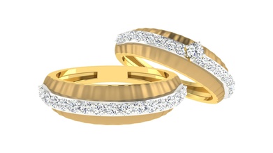 paio anello di banda 3dm stl render detail gioielli matrimonio fidanzamento stampabile gioiello diamante argento oro bianco womendring moda gemma anelli band coupleband disco platino weddingband 3d print model - Mito3D