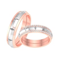 par de banda anillo 3dm stl render detalle la joyería boda compromiso imprimible joya el diamante oro womendring moda gem los anillos coupleband weddingband engagementband 3d print model - Mito3D