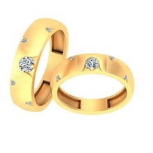 pareja bandas banda joyería joya anillo oro imprimible brillante anillos diamante compromiso lujo quilate platino precioso plata boda novia novio 3d print model - Mito3D
