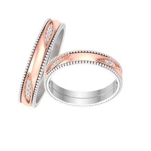 paar bands band schmuck ring gold druckbar brillant ringe diamant engagement luxus karat platin wertvoll silber hochzeit braut bräutigam 3d print model - Mito3D