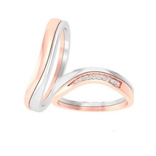 casal bandas banda joalheria anel ouro imprimível brilhante argolas diamante noivado luxo quilate platina precioso prata casamento noiva noivo 3d print model - Mito3D
