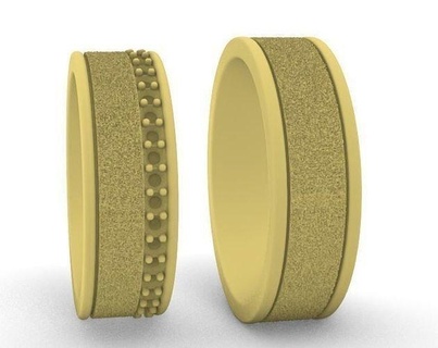 çift elmas grup bant Elmas yüzük takı yüzükler 3d print model - Mito3D