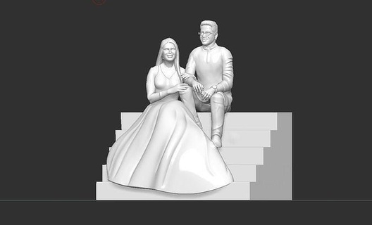couple miniature fashion woman glamour elegant man love girl scan male female boy posed character figurine people realistic visualization miniatures casual art sculptures 3d print model - Mito3D