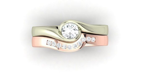 Paar Ring Mode Schmuck druckbar Sterling Platin Silber Juwel brillant Diamant Gold Engagement Schönheit Saphir Ringe 3d print model - Mito3D