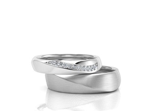 paar ring-003 cad-Datei zu Schmuck ring diamond engagement Hochzeit Ringe Diamant-ring 3d print model - Mito3D