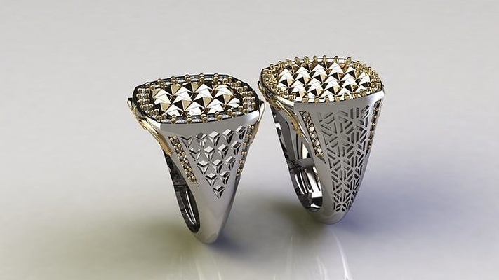 pareja anillo hombre mujer joyería joya anillos diamante diseño plata moda oro accesorios imprimible lujo 3d print model - Mito3D