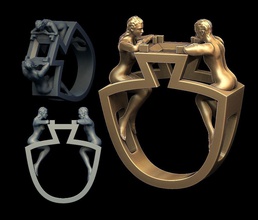 par anel jóias casal homem a mulher modelo imprimir printable jóia ouro de prata anéis 3d print model - Mito3D