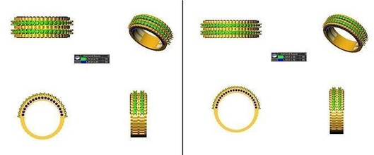 couple rings design bright symbol scientific science jewelry 3d print model - Mito3D