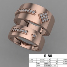 dois anéis jóias ouro casal de casamento 3d print model - Mito3D