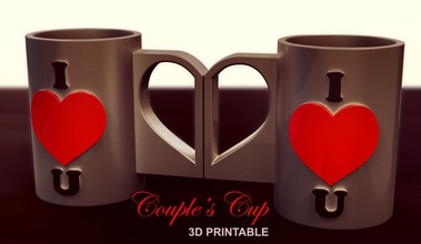 couple s cup house valentines gift valentine heart cupid loveheart romantic household kitchenware printing kitchen dining 3d print model - Mito3D