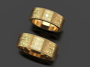 coppia nozze anelli modello stampabile oro gioielleria squillare platino classico argento gioiello esclusivo lusso moda bellezza 3d print model - Mito3D