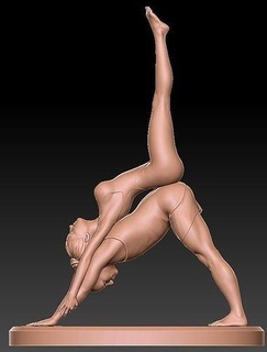 couple yoga maker partner shape pose bend 3d model art sculptures 3d print model - Mito3D