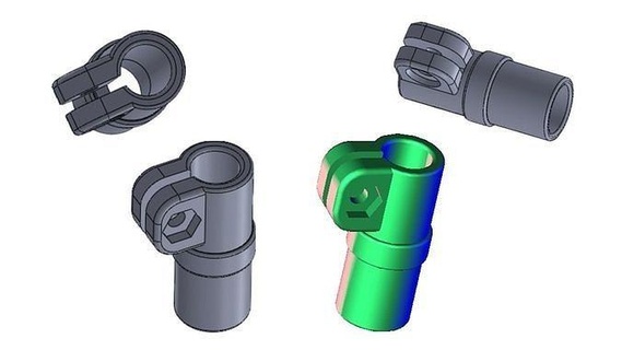 acoplamiento tubería 13 15 mm diámetro corredizo tubo trípode equipo cámara pasatiempo bricolaje diy mecánico partes 3d print model - Mito3D