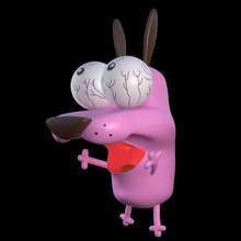 courage cowardly dog 3d printing pose 8 ready model timid pink toys height close 12 games 3d print model - Mito3D