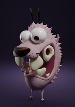courage cowardly dog character courage cowardly dog cartoon network animal sculptures statue zbrush 3d printing figurines fanart shadow fun art