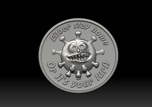 covid 19 - coronavirus pendentif d'argent or de la mode stayhome imprimable livre sterling joyau bijoux pendentifs 3d print model - Mito3D