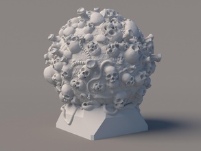covid 19 3d model skulls science psychology body skull molecule virus biology medicine art sculptures 3d print model - Mito3D