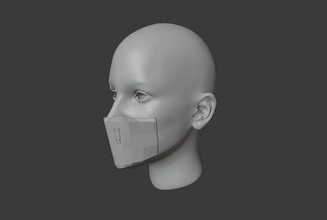 covid 19 face mask covid19 protection 3d printable model studio lowpoly white facemask pandemic resources science biology 3d print model - Mito3D
