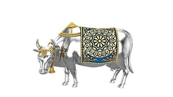 inek 3d model ox heykelcik in gümüş altın hayvan kral krishna bedava kaplan sanat tasarım bilimkurgu dekorasyon illüstrasyon lüks geleneksel takı 3d print model - Mito3D