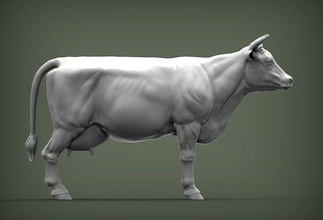 vaca 3d impresión modelo toro búfalo americano naturaleza mamífero animal mascota escultura estatuilla recuerdo esculpir arte esculturas leche granja 3d print model - Mito3D