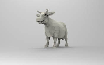 cow 3d printable low-poly model toy poly animals games toys 3d print model - Mito3D