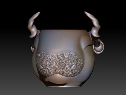 cow face vase hollow 3dprint 3d printable animal fantasy bow decoration decor pot flower house 3d print model - Mito3D
