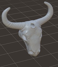vaca maravilha crânio animal projeto osso arte ciência esqueleto decoração passatempo faça 3d print model - Mito3D