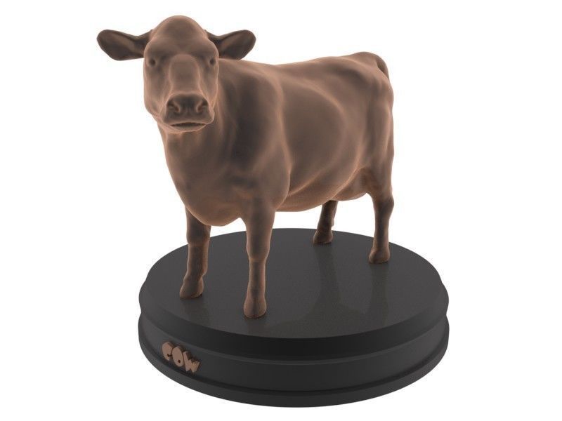 vaca imprimible mamífero granja safari zoo salvaje animal naturaleza impresión juguete juguetes real realista arte esculturas 3D print model - Mito3D