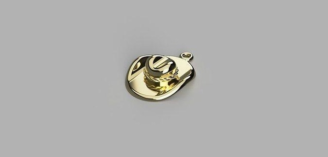 cowboy hat pendant gold jewelry art steel silver jwerly pingente joais joalheria pendants 3d print model - Mito3D