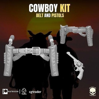 cowboy kit action figures hat helmet head gi joe smoke mezco marvel legends classified west games toys 3d print model - Mito3D