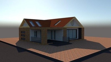 cozy house architecture family roof garage homey building window door outdoor 3d print model - Mito3D