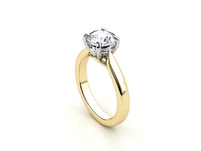 cr 013 solitaire elmas nişan yüzük altın takı gümüş yazdırılabilir mücevher düğün parlak sterlin yüzükler 3d print model - Mito3D