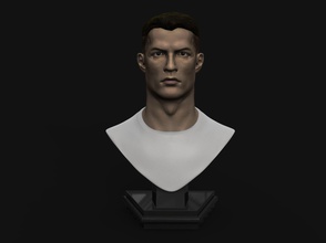 cr7 büst futbol 3dmodeling benzerlik spor oyuncu top yazdırılabilir sanat heykeller 3d print model - Mito3D