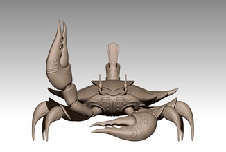 le crabe de caractère la sculpture statue nature art l'océan figure griffe jeux les jouets d'autres 3d print model - Mito3D