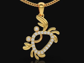 Yengeç kolye hayvan takı altın gümüş mücevher elmas sterlin moda güzellik yazdırılabilir düğün nişan Aşk 3d print model - Mito3D