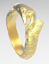 krabbe zange ring schmuck hand silber sterling druckbar luxus mode 3d print model - Mito3D