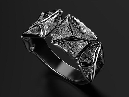 craft chapter viii rings jewel texture steel silver gold sterling nature design art 3dprinted model 3d print printing prototyping jewelry 3d print model - Mito3D